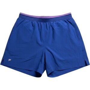 Fabletics Mens Royal Blue Athletic Running Shorts Purple Waistband Large Gym